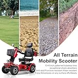 CreekT Heavy Duty 4 Wheel Mobility Scooters for Adults 400lbs Capacity Electric Scooter All Terrain Mobility Scooter Handicap Scooters 4 Wheel Scooter for Adults Powered Mobility Scooters for Seniors