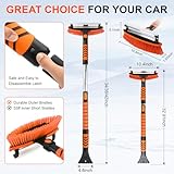 COMOWARE Extendable Snow Brush for Car, Ice Scrapers for Car Windshield Combo Kit with 270° Pivoting Head, 6-in-1 Snow Removal Tool with Snow Shovel Snow Scraper for Car, Truck, SUV, Winter Car Kit