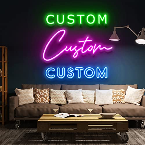 WMAT Custom LED Neon Signs for Bedroom Wall Decor Personalized Neon Signs for Wedding Birthday Party or Bar Logo (1 Line Text, 40")