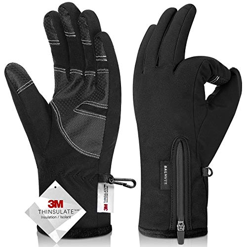 Balhvit -10℉ Waterproof Winter Gloves for Men & Women, Breathable Ski Snow Gloves 5-Layer Touch Screen for Cold Weather (M, Black)