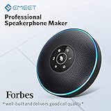 EMEET Bluetooth Speakerphone M2 Black Conference Speaker for 5-8 People Business Conference 360º Voice Pickup 4 AI Microphone Self-Adaptive Conference Call Speaker Skype USB Speakerphone