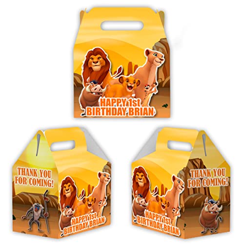 Movies Candy Gable Box for Birthday Party Favors 12 Pack - 4.4x4.5in (Lion King Custom)