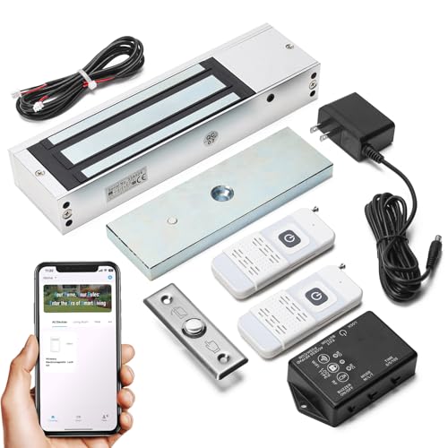 Zuomeng WiFi Smart Magnetic Lock for Door Kit, 1200lbs Holding Force Magnetic Door Lock System with App/Remote Control, 3 Modes, Sound Alerts, Easy Install for Home & Office