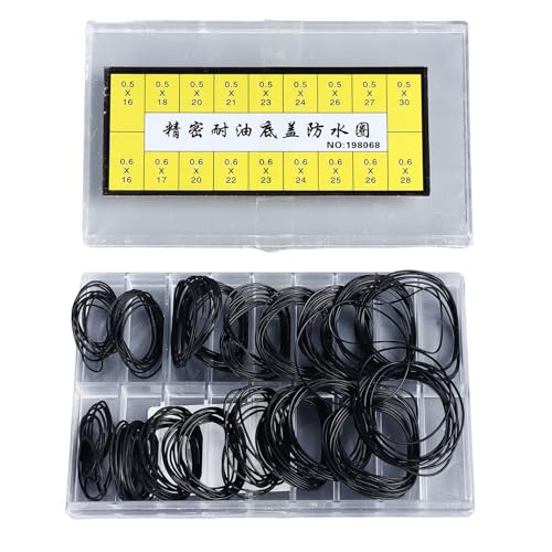 180 Pieces O Ring Watch Gasket Rubber Seal O Ring Watch Gasket Set 18 Types Rubber Sealing Watch Back Cover for Watch Repair