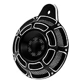 HDBUBALUS Motorcycle CNC Horn Cover Fit for Harley FLT Touring Big Twin 1991-2017 Black