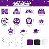 Purple Themed 2025 Graduation Decorations Set - Congrats Grad Banner, Class of 2025 Backdrop, Balloons & Streamers Kit - Complete Party Supplies for High School & College Celebrations