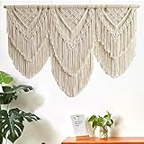 large macrame wall hanging - Boho Tapestry Macrame Wall Decor Art- Chic Bohemian Handmade Woven Tapestry Home Decoration for Bedroom Living Room Apartment Wedding Party - 43"x32" (Double-layer)