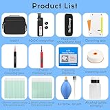 13 Piece kit Fiber Optic Cleaning Tool kit with 400x Optical Fiber Microscope Cleaner SC LC MPO Cleaning Pen 2.5mm 1.25mm MTP Interface Cleaning Box with Replace core Fiber Optic Cleaner kit