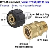 M MINGLE Ultimate Pressure Washer Adapter Set, Quick Disconnect Kit, M22 Swivel to 3/8 Inch Quick Connect, 3/4 Inch to Quick Release, 8-Pack