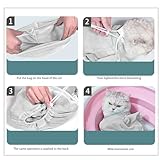 7 Pieces of Cat Bathing Supplies,Anti-Scratch Silicone Cat Shoes,Cat Claw Covers, Cat Shower Net Bag,Cat Bathing Bag,Elizabethan Collar (Grey-3)