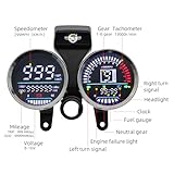 Motorcycle Speedometer Digital Speedometer for Motorcycle MPH Moto Gauge Cluster with Tachometer 13000r/min Odometer Fuel Indicator 6 Gear Motorcycle Digital Speedometer for Suzuki GN 125