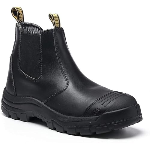 CONRAD Men's Soft Toe & Soft Toe Waterproof Slip-On Work Boots, Anti-Puncture, Slip Resistant, Safety Working Boots-LV802-(9) D