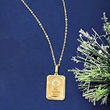 Ross-Simons Italian 24kt Yellow Gold Fleur-De-Lis 2-Gram Ingot Pendant Necklace With 14kt Yellow Gold Frame. 18 inches