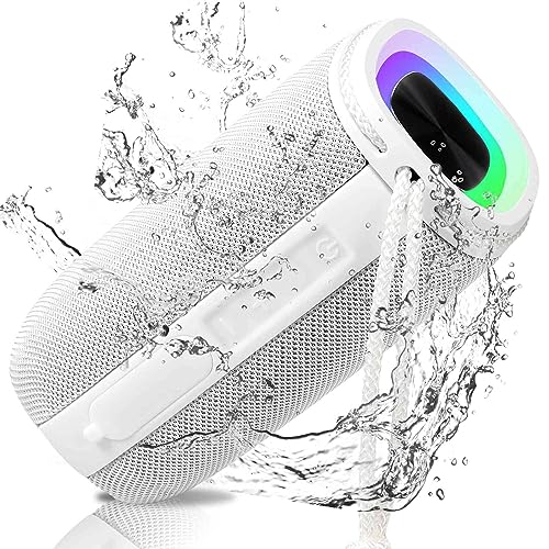 UrbanX Scorpio Series Bluetooth Speaker, IPX6 Waterproof Speakers HD Surround Sound with Punchy Bass, True Wireless Pairing, BT5.3, Portable Speaker for Redmi K30 - White