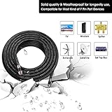 RELIAGINT 25ft RG6 Black 75 ohm Coaxial Cable with F Connector, F81 Double Female Adapter, Low Loss High-Speed Coax Cable Cord Extender for HD TV, Dish, Satellite, Antenna, TV Cable 25'