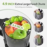 Juicer Machines, Aeitto Cold Press Juicer,4.9" Wide Mouth Fits for Whole Fruits and Vegetables, Slow Masticating Juicer Easy to Clean, High Juice Yield,Black