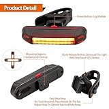 6 Pack Bike Rear Tail Light,USB Rechargeable LED Bike Tail Light, High Lumens Super Bright Bicycle Light Red/Blue,500mah Bike Safety Light Waterproof Cycling Taillight 5Light Mode Options,Night Riding