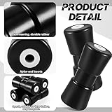 Frienda 4 Pcs 8 Inches Heavy Duty Boat Trailer Roller Robust Rubber Bow Roller Boat Trailer Bow Stop Boat Trailer Accessories Replacement Boat Trailer Parts Black Rubber Shaft Keel