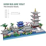 Kadablk Architecture Chinese Style of Suzhou Garden,Hangzhou's West Lake,Build Iconic Asian Landscape,950 PCS Mini Bricks,Featuring Pagoda, Stone Bridge,Asian Style Micro Blocks for Adults and Teens