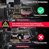 MZHOU 6PACK PCI-E 1X to 16X V009S-PLUS Riser Card with 7 PCI-E 1X Plug-in Adapter Card with 24in USB 3.0 Extension Cable for Bitcoin Crypto Mining Ethereum Mining（6 Pack）