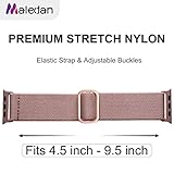 Maledan 10 Pack Stretchy Nylon Solo Loop Bands Compatible with Apple Watch Band 38mm 40mm 41mm 42mm Women Men,Adjustable Sport Elastic Wristband Strap for iWatch Ultra 2 Series SE 10 9 8 7 6 5 4 3 2 1