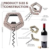 LUCYLANKER Ah So Wine Opener for Vintage Bottles, 3 in 1 Old Wine Bottle Opener, Two Prong Wine Cork Remover with Beer Bottle Opener, for Wine Connoisseurs & Collectors to Uncork (Copper)