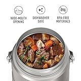 THERMOS Stainless King Vacuum-Insulated Food Jar with 2 Storage Container Inserts, 47 Ounce, Matte Steel