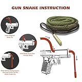 Gun Cleaning Kit 19 in 1 with Special 9mm Handgun Snake .22 .38 9mm .40 .45 Caliber Pistol Bronze Bore Brush and Brass Jag Adapter,100Pcs 3" Cotton Swabs Empty Bottle by DINGDOON