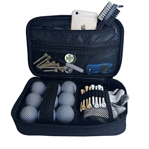 Golf Ball Bag Pouch,Golf Accessory Bag,Golf Accessories for Men,Golf Bag Organizer,Golf valuables Pouch (A)