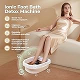 MSFOOT Upgraded Ionic Foot Detox Machine, Foot Spa Bath for Home Use, Foot Cleaner Machine To Remove Toxins with 2 Arrays, 15 Disposable Foot Bath Liners, Detox Sea Salt, Upgraded Durable Basin