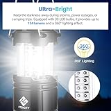 Etekcity Camping Lanterns for Power Outages 4 Pack, Flashlight for Camping Essentials, Emergency Led Battery Operated Lights, Survival Kit and Gear for Hurricane, Black