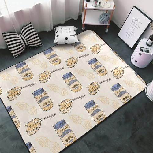 Peanuts Area Rugs for Living Room Bedroom - Washable Soft 3x5 Throw Rugs Non-Slip Carpet, Indoor Floor Rug Bedroom Decor Aesthetic 60x39 inch