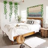 CQURE 96 Pack 672Ft Artificial Ivy Garland, Fake Vines UV Resistant Greenery Leaves Fake Plants Hanging Aesthetic Vines for Home Bedroom Party Garden Wall Room Decor