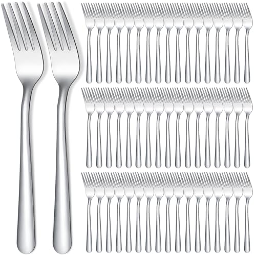 Minatee 200 Pcs Dinner Forks Bulk Set 8 Inches Stainless Steel Metal Forks Silverware Table Cutlery Mirror Polished Salad Flatware for Home Restaurant Kitchen