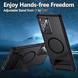 TIANNIUKE Magnetic Case for Samsung Galaxy Note 20 Ultra, Translucent Matte Anti-Fingerprint,Compatible with MagSafe,Adjustable Kickstand,Shockproof Protective Phone Case (Black)