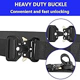 Ginwee 3-Pack Military Style Tactical Belts for Men, Quick-Release Metal Buckle with Molle Key Ring Holder