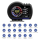 KGDHjuei Car HUD Head Up Display P6, OBD+GPS Smart Gauge, Works Great for Most Cars (Black)