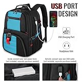 YOREPEK Travel Backpack, Extra Large 50L Laptop Backpacks for Men Women, Water Resistant College Student Bookbag Airline Approved Business Work Bag with USB Charging Port Fits 17 Inch Computer, Blue