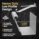 Bulder Quick-Screw 5" Gutter Hangers - Heavy Duty Hidden Gutter Brackets with Pre-Assembled Inserted Gutter Screws - Rain Gutter Parts and Accessories to Fix or Repair Sagging Rain Gutters (25 Count)