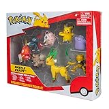 Pokémon Pokemon Battle Figure Multipack (8PK: Female Pikachu, Jigglypuff #1, Rockruff, Sneasel, Abra, Ditto, Leafeon, Magikarp) W8, Black