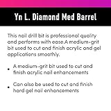 Young Nails 3/32" Cross Cut Medium-Grit Diamond Nail Bit - Professional Grade Nail Drill Bits for Acrylic and Gel Nail Finish Work, Used to Cut and Finish Acrylic Nails and Hard Gel