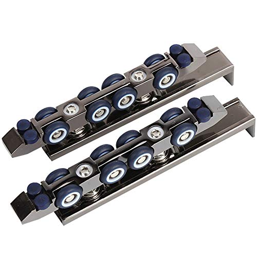 Caster (2 Pack) Sliding Door 8 Wheel Hanging Round Mute Smooth Bathroom Wooden Door Hanging Rails on The Rails Accessories Sliding Door Sliding Door Hanging Pulley