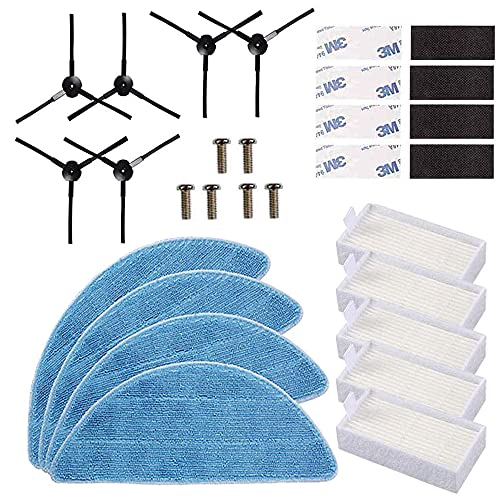Electropan Replacement Side Brush + Hepa Filter + Mop Pads + Magic Paste for Ilife V5, Ilife V5s, Ilife V5s pro, Ilife V3, Ilife V3s Replacement Parts, Ilife V5s pro Replacement Part