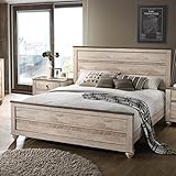 Roundhill Furniture Imerland Contemporary White Wash Finish 5 Piece Bedroom Set,