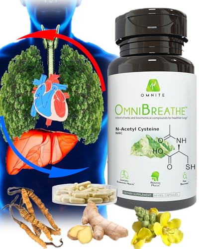 Asthma Relief Bronchial Health - Lung Detox for Smokers with Mullein Leaf Extract, Nettle Root - 30 Days Respiratory Health Supplement Naturally Reduce Cough & Clear Mucus for Smokers -60 Veg Capsules