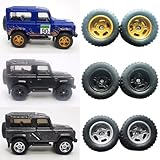 9 Set 1/64 Wheels for Trucks 1 64 Wheels Off Road Simulation Custom Rubber Tires with 3 Colors & 3 Styles Rims Suitable for Modification 1/64 Diecast Offroad Cars