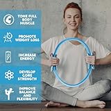 Syhood Pilates Ring 11.81 Inch Pilates Circle Yoga Ring Magic Lightweight Flexible Workout Equipment for Fitness Physical Therapy Resistance Exercise Arms Legs(Blue,6 Pcs)