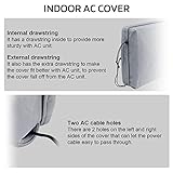 2 Pack Indoor Outdoor Window Air Conditioner Cover Adjustable Window AC Unit Cover with Drawstring Double Insulation 25"x17"x3.5" for Inside Dust-Proof Waterproof 25.5”x20.5”x18” for Outside