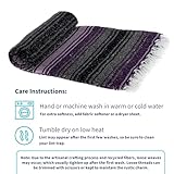 La Montana Mexican Blankets and Throws, 10 Pk, 74"x50"-Made in Mexico,Lightweight Yoga Blanket for Schools, Studios, Outdoors, Camping, Picnic, Decor-Machine Washable-Dark Purple/Light Purple/Charcoal