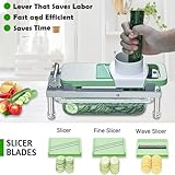 Vegetable Chopper, Veggie Chopper With 8 Blades, Onion Chopper with Container, Pro All-in-1 Food Chopper Vegetable Cutter, Grater, Dicer, Mandoline Slicer, Stainless steel materials Salad Chopper